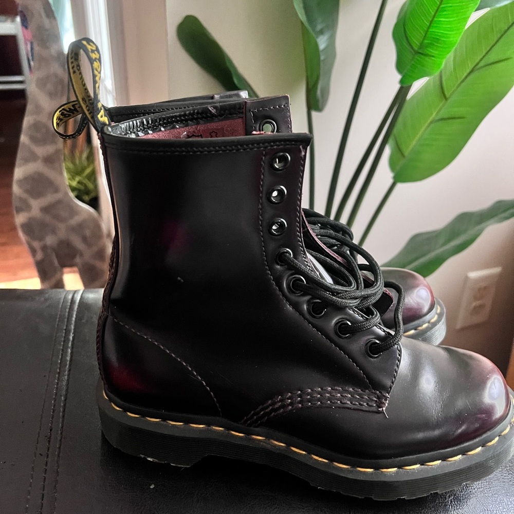 Dr. Martens Red Suede Interior